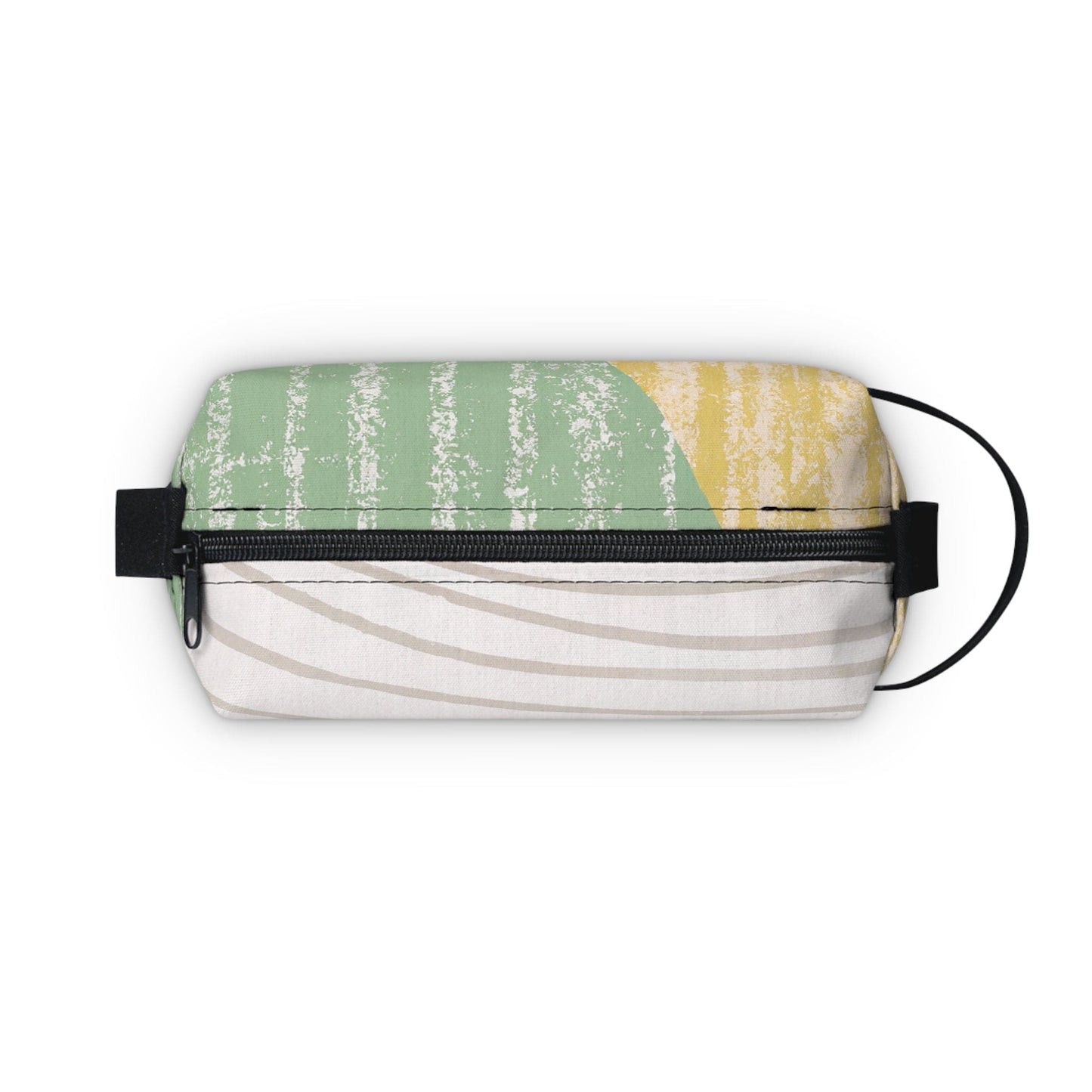 Travel Accessories Pouch Bag - Green Textured Boho Pattern