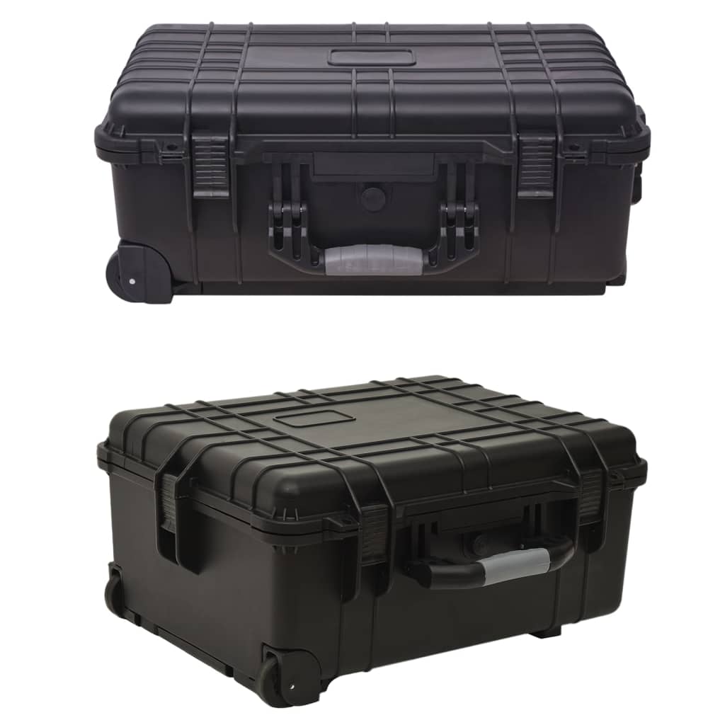 vidaXL Tool Box Lockable Storage Wheeled Flight Case for Travel Outing PP