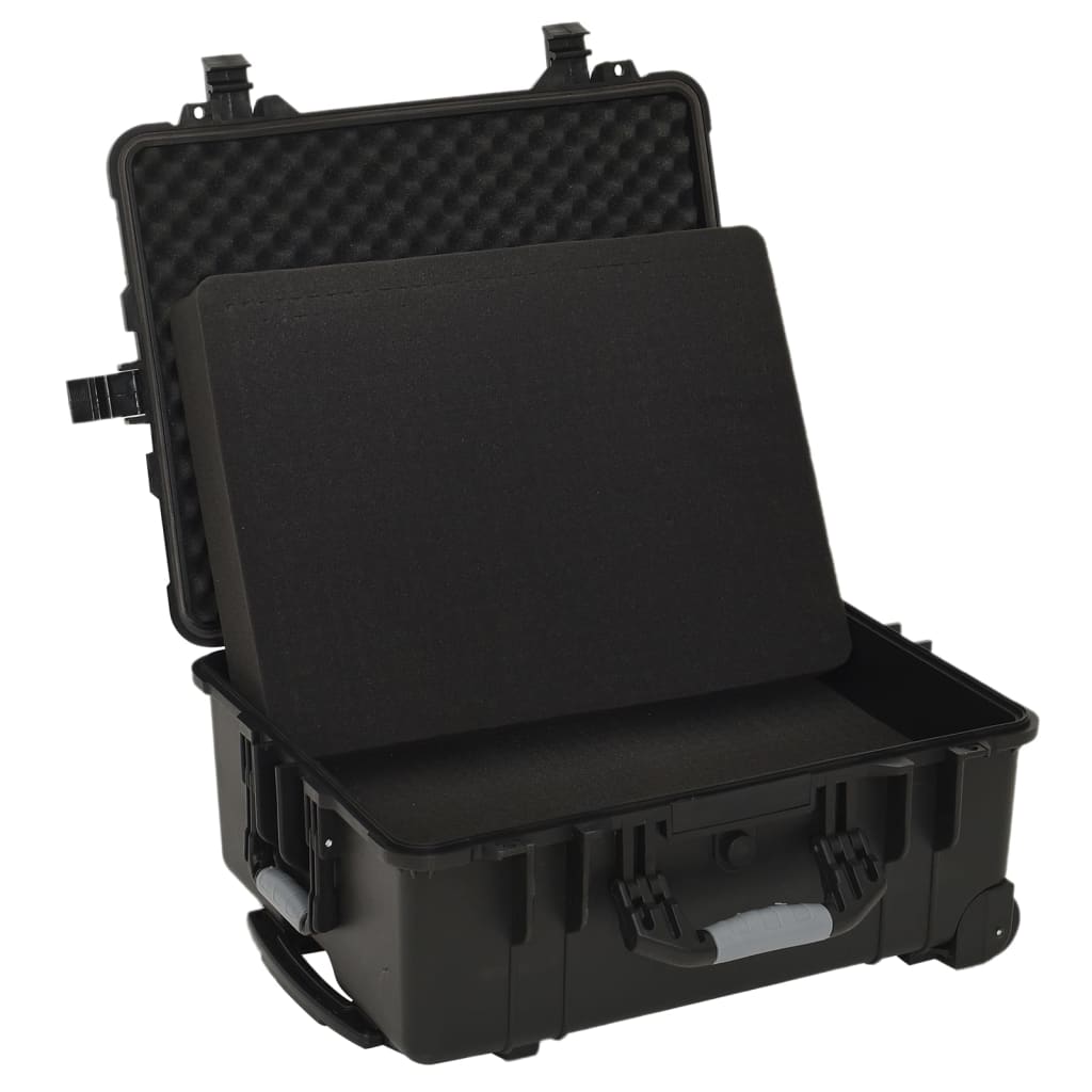 vidaXL Tool Box Lockable Storage Wheeled Flight Case for Travel Outing PP
