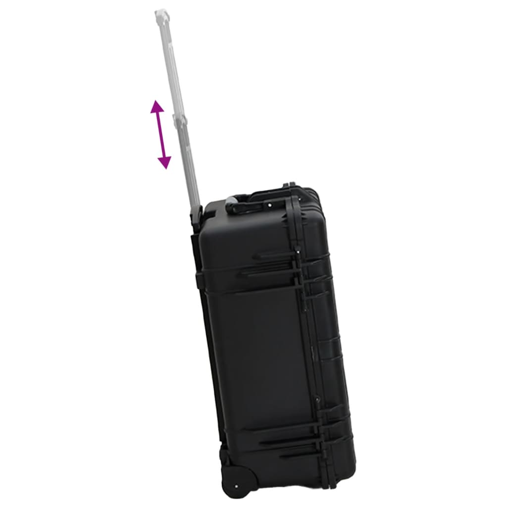 vidaXL Tool Box Lockable Storage Wheeled Flight Case for Travel Outing PP