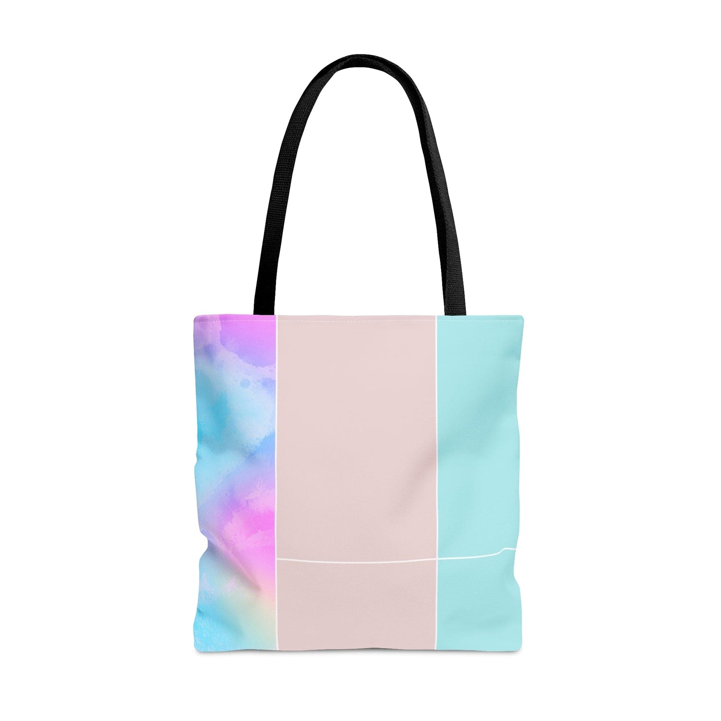 Large Tote Bag Pastel Colorblock Watercolor Illustration