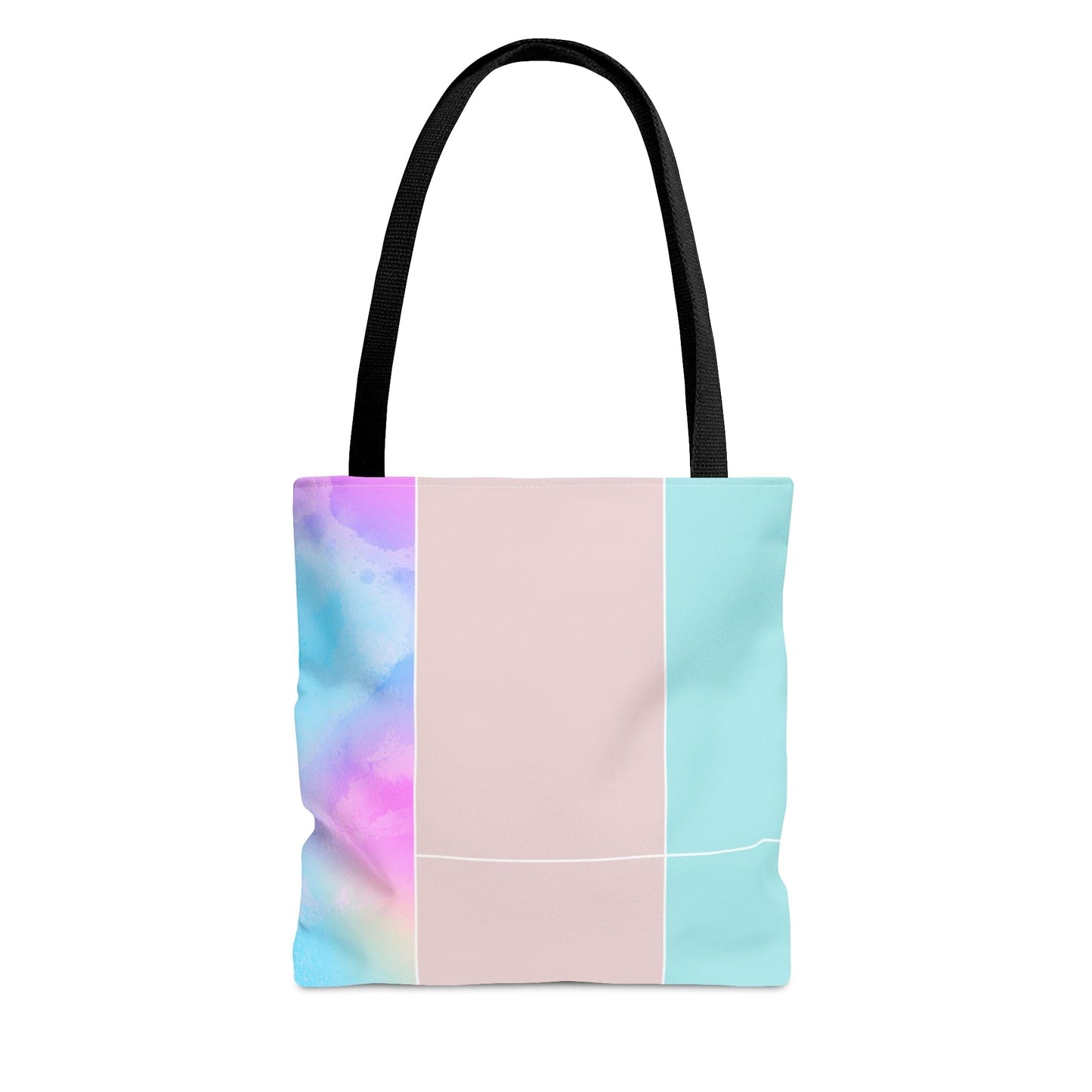 Large Tote Bag Pastel Colorblock Watercolor Illustration