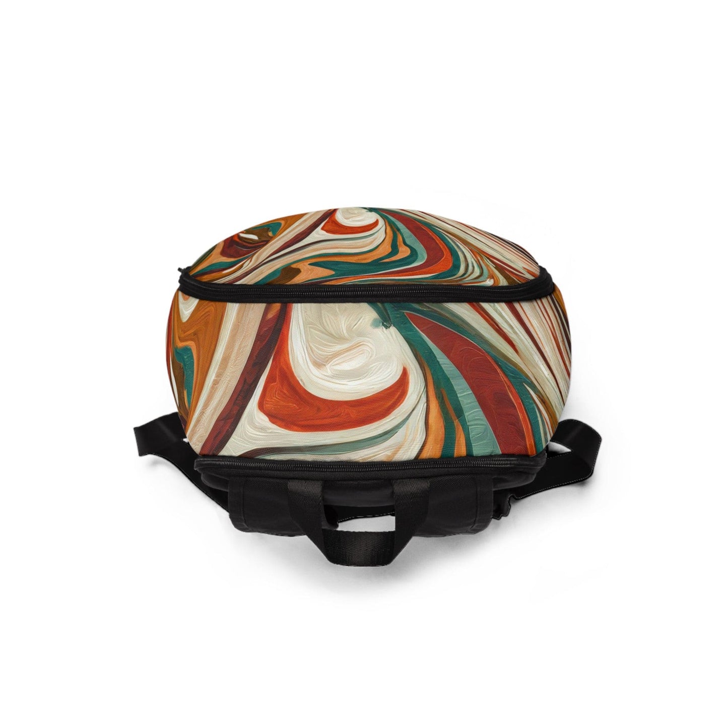 Fashion Backpack Waterproof Boho Brown Marble Print