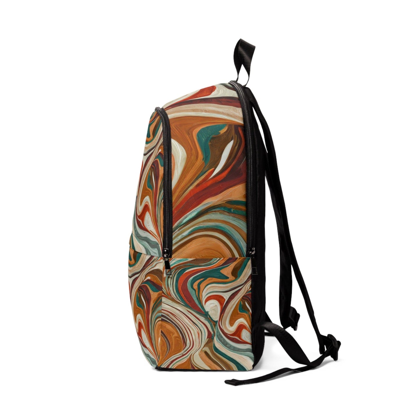 Fashion Backpack Waterproof Boho Brown Marble Print
