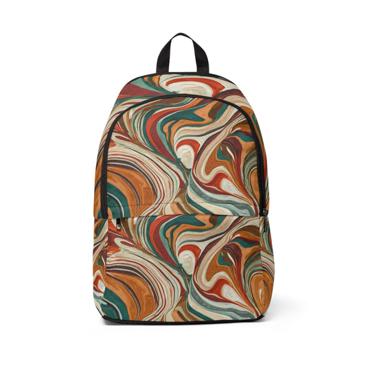 Fashion Backpack Waterproof Boho Brown Marble Print